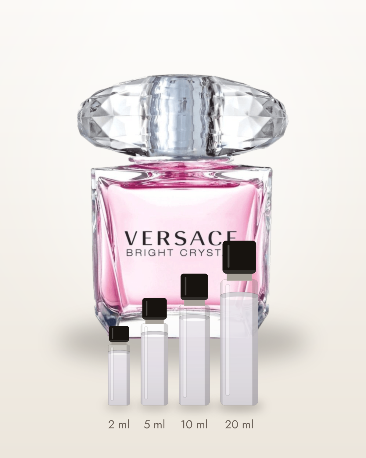 Versace Bright Crystal – Abfüllungen in 2, 5, 10 und 20 ml vor dem Flakon