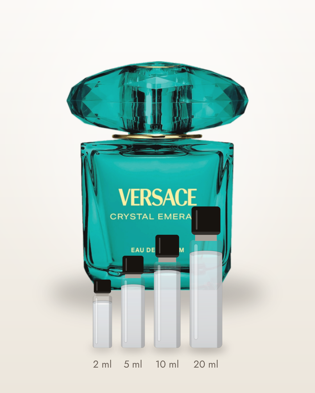 Versace Crystal Emerald – Abfüllungen in 2, 5, 10 und 20 ml vor dem Flakon