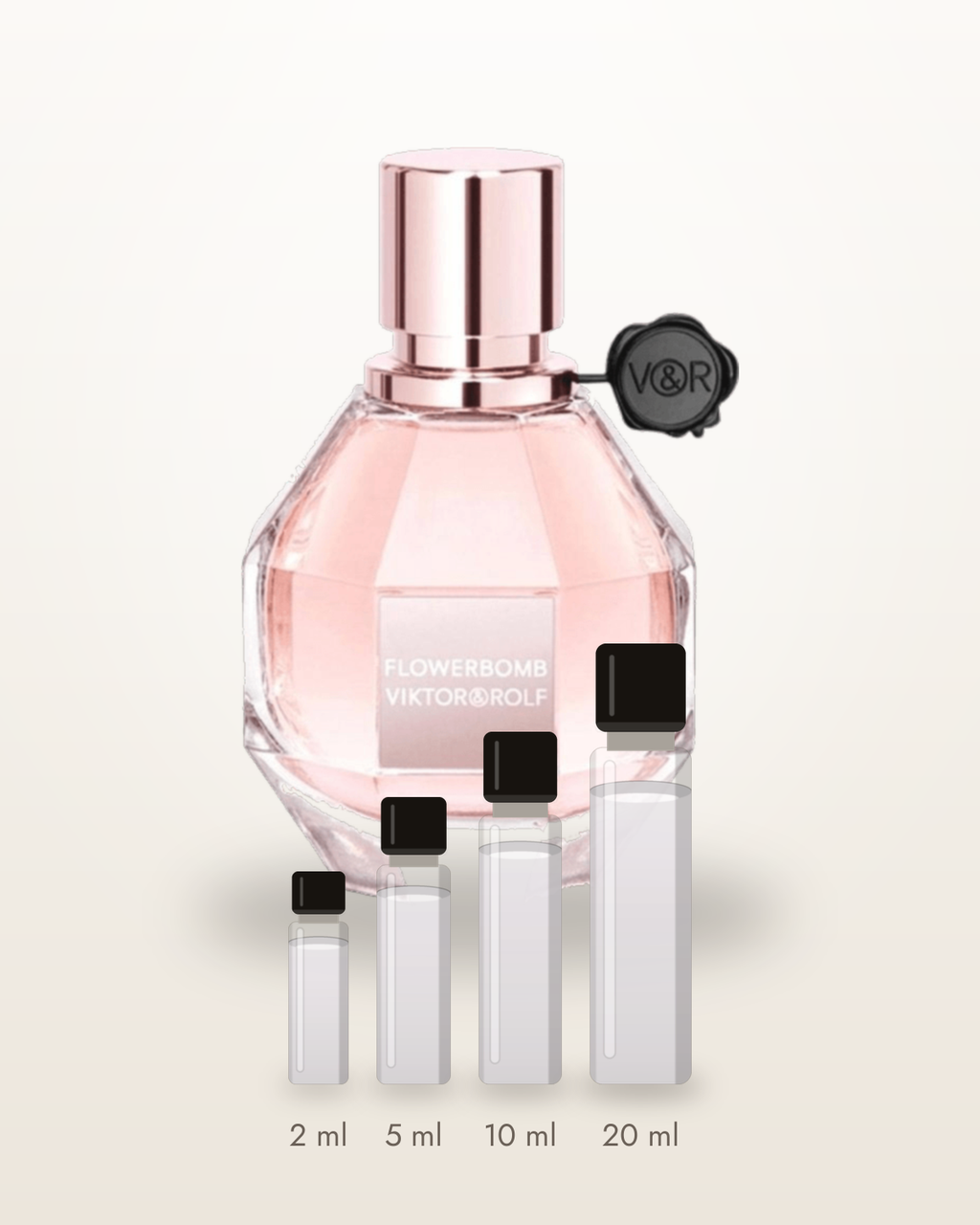 Viktor & Rolf Flowerbomb – Abfüllungen in 2, 5, 10 und 20 ml vor dem Flakon