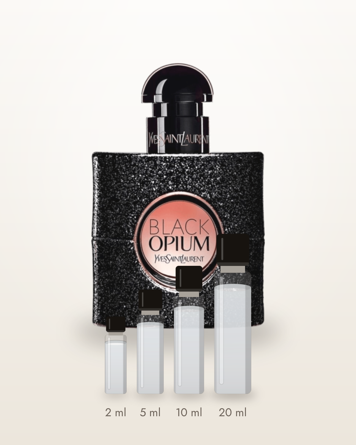Yves Saint Laurent Black Opium – Abfüllungen in 2, 5, 10 und 20 ml vor dem Flakon