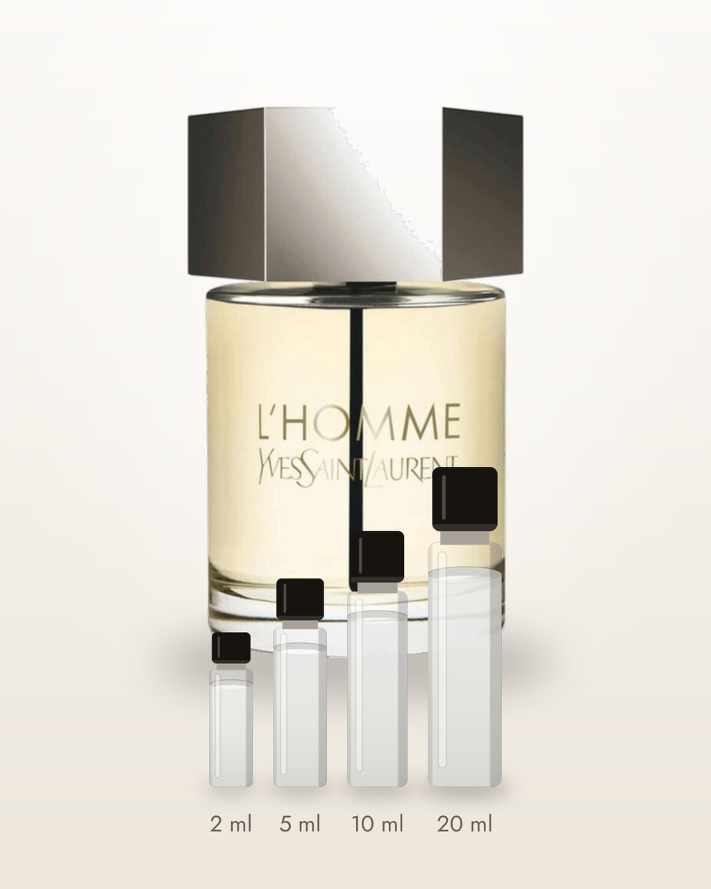 Yves Saint Laurent L'Homme – Abfüllungen in 2, 5, 10 und 20 ml vor dem Originalflakon