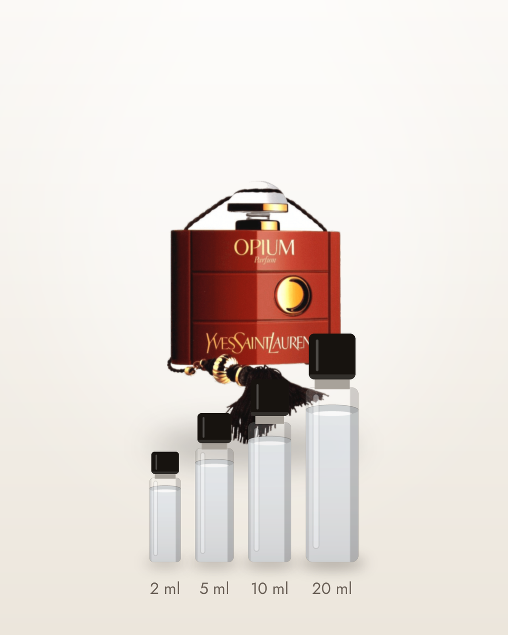 Yves Saint Laurent Opium – Abfüllungen in 2, 5, 10 und 20 ml vor dem Flakon