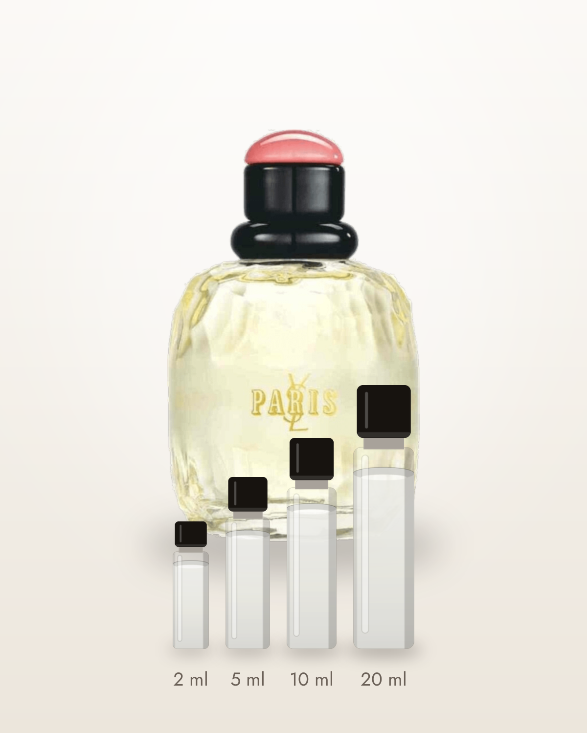 Yves Saint Laurent Paris – Abfüllungen in 2, 5, 10 und 20 ml vor dem Flakon