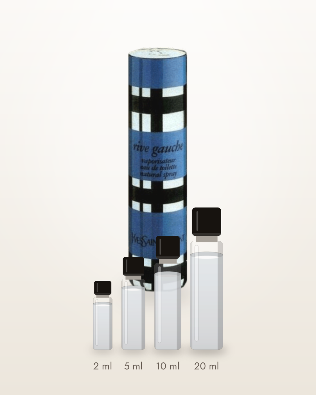 Yves Saint Laurent Rive Gauche – Abfüllungen in 2, 5, 10 und 20 ml vor dem Flakon